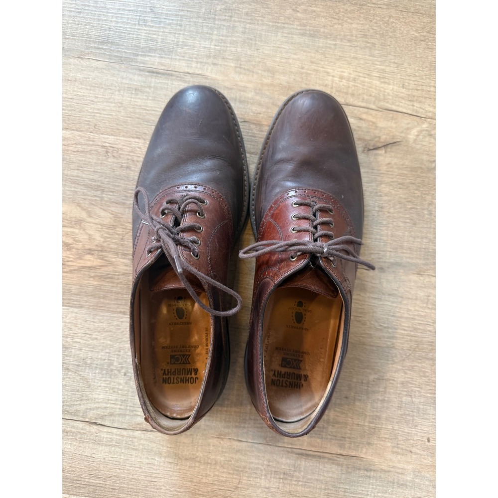 Johnston & Murphy XC4 Brown Leather Saddle‎ Oxford Dress Shoes Mens 11 M 20-7063